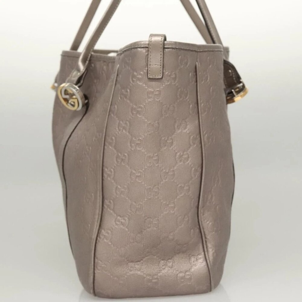 GUCCI GG Canvas Guccissima GG Twins Bag Leather Purple Silver 232956 Auth 119708 - Picture 3 of 16